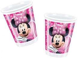 Minnie mouse plastic cups / glasses (8)