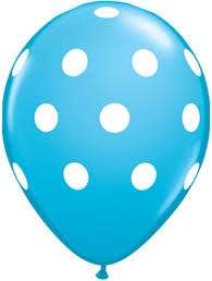 Helium quality balloon 10 in pack , blue polka dots