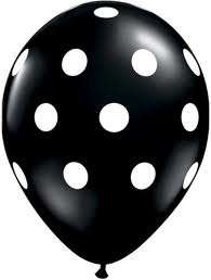 Helium quality balloon 10 in pack , black polka dots