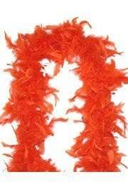 Feather boa necklace orange +-2m