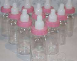 pink plastic bottle for babyshower 6cm - party favor / decor