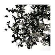 black and silver music notes confetti