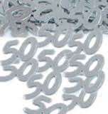 Silver 50th  birthday confetti
