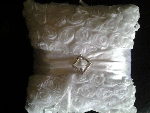 Satin wedding heart cushion. perfect to use as a ring cushion, 20x20cm