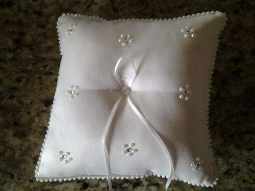 Satin wedding heart cushion. perfect to use as a ring cushion, 20x20cm