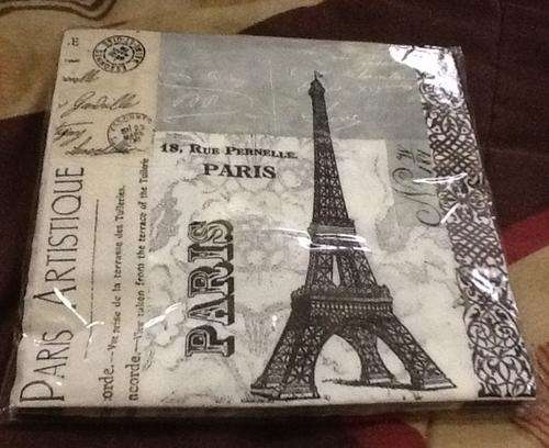 Serviettes - 20 per pack - Paris  black and white, Eiffel tower