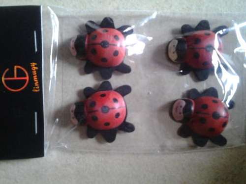 ladybug wooden stick on