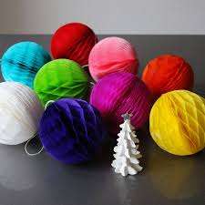Tissue paper decorative hanging paper ball pom pom - Lime green 24cm
