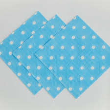 Polka dot party paper serviettes (20 in pack) - light blue