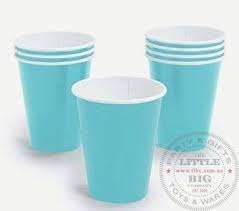 Light blue paper cups 10 in pack