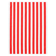 REd and white stripe plastic table cover