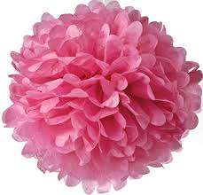 Tissue paper decorative hanging ball - 43cm - pom pom