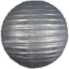 Lantern with expander ball  - silver 30cm