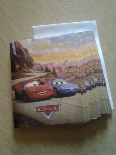 Cars party invites, was R15 now 8