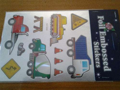Foil embossed Construction stickers