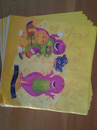 Barney party paper serviettes (20 in pack)