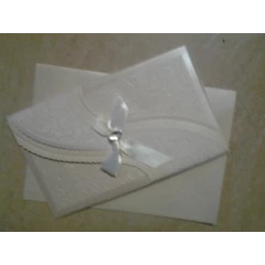 Cream Embossed wedding invitation with envelope, 5 per pack, was R70 now R40