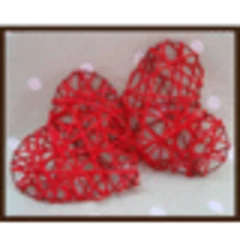 Red rattan heart, 9cm was R6 now R3