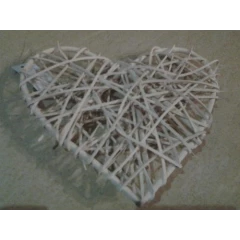 8 Beige rattan heart, 18cm, Special request