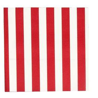 Red and White stripes party paper serviettes (20 in pack)