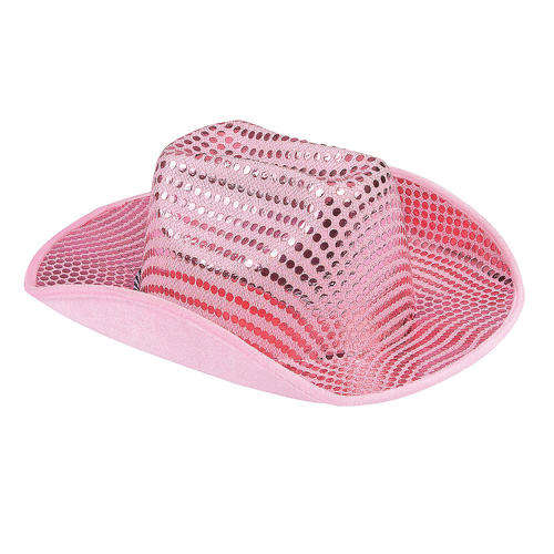 Pink cowboy sequin hat - dress up party