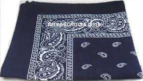 Navy blue headband /  party bandana  54x54cm