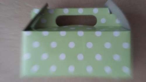 Colored party boxes - 5 per pack -  Light Green polka dot was R25 now R13