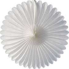 Tissue paper decorative hanging paper fan - 50cm - WHITE
