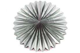 Tissue paper decorative hanging paper fan - 50cm - SILVER GREY