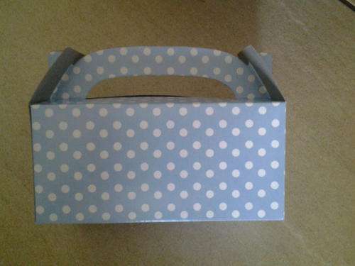 Light blue polka dot party boxes - 10 per pack