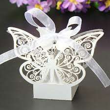 Laser cut butterfly wedding favor box, 5 per pack