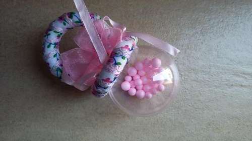pink plastic dummy for babyshower - party favor / decor
