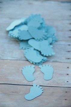 Blue baby foot , baby shower  confetti, differ slightly