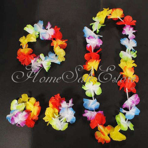 Hawaiian flower string necklace + armbands and headband was R22 now R12