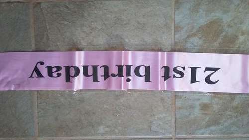 21st Birthday Sash