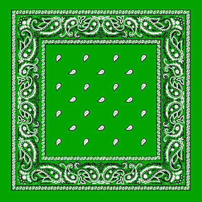 Green headband /  party bandana - perfect for cowboy party  54x54cm