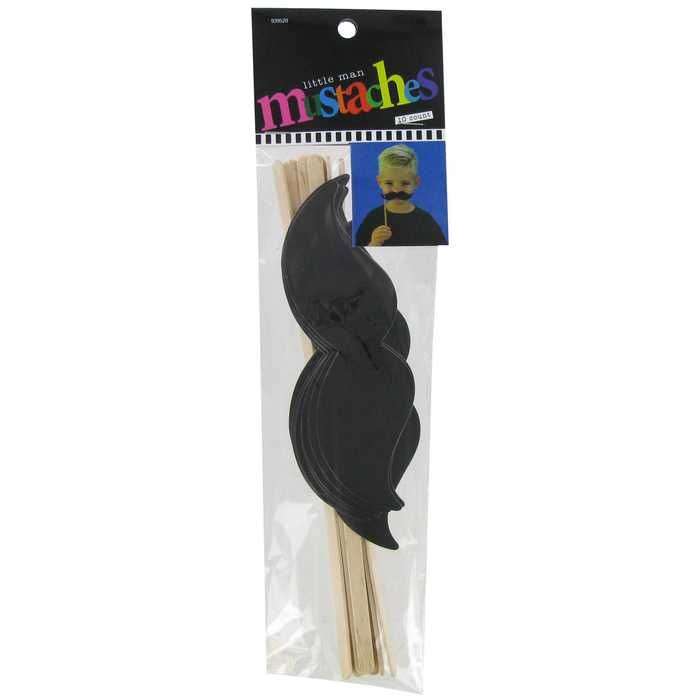 Little man Moustaches on sticks, 10pc