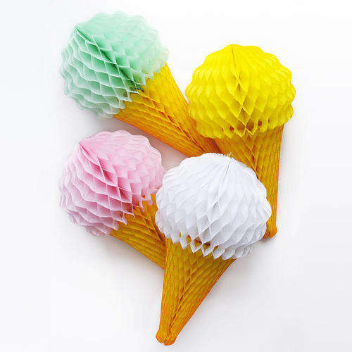 One Tissue paper Ice Cream 32cm , White,