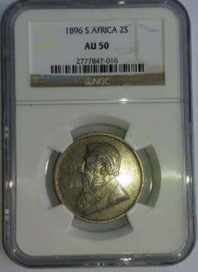 1896 2 Shillings AU50