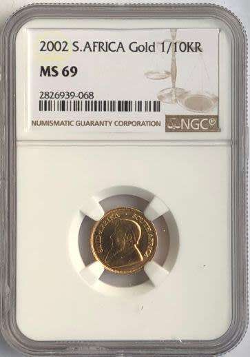 2002 Gold 1/10KR MS69 NGC 2826939-068