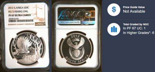 2012 1oz Silver 20C Pel's Fishing Owl PF67 Ultra Cameo NGC 2829018-001