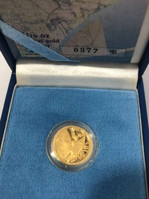 2002 1/10oz 24 carat Gold Proof SA National Team Qualifying for the Soccer World Cup "Celebration"