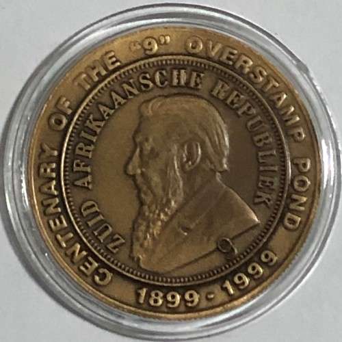 1899 - 1999 Centenary of the 1898 `9` overstamp Pond commemorative medal