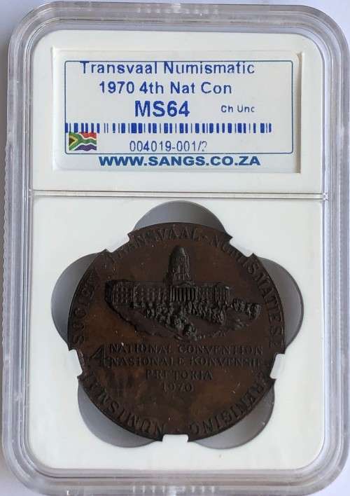 1970 Transvaal Numismatic Society 4th National Convention - Graded MS 64
