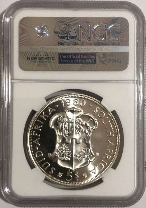 1960 5 Shillings Union Anniversary PF66 NGC Graded(59 Graded higher)