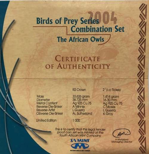 2004 Birds of Prey Series - The African Owls Combination Set (Limited Edition of 1000 sets)