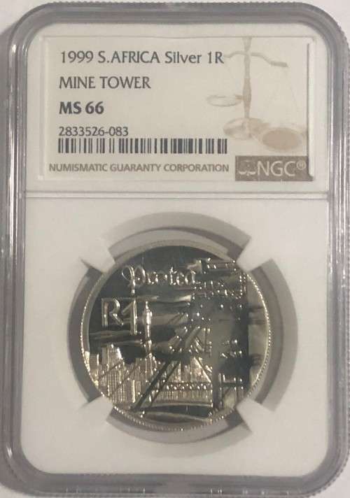 1999 Silver Protea Mine Tower R1 NGC MS66