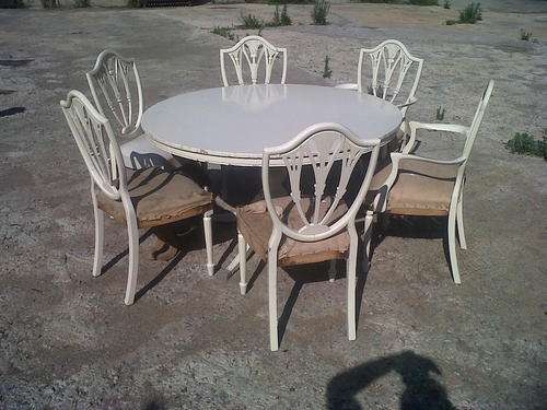 VINTAGE EETKAMERSTEL VIR RESTOURASIE