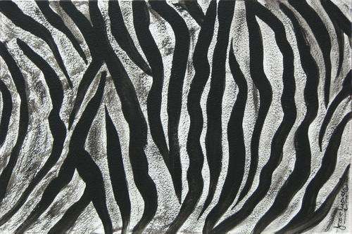 Jessie Meier, Acrylics on prepared board, 30 x 20 cms, "Zebra Stripes"