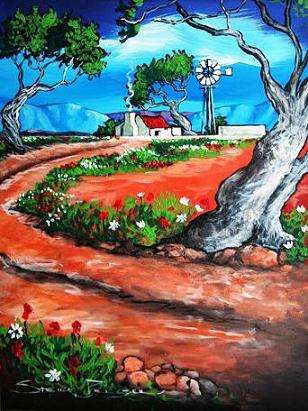 "Boland Farm", 40 x 30 x 0.6 cms by Rising Star Artist Stella Pelser